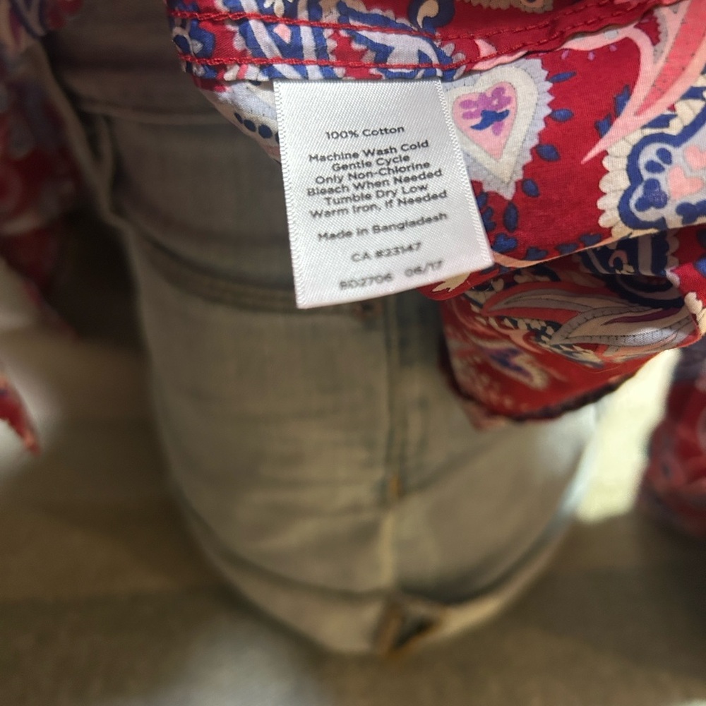 Talbots Red Paisley Button Down Shirt - Picture 11 of 13
